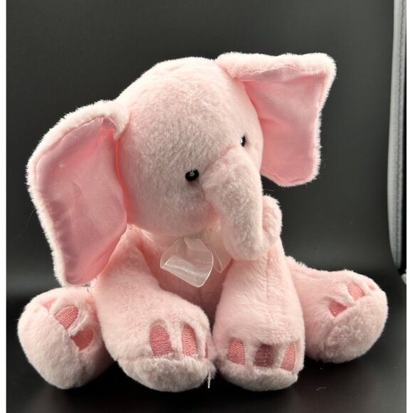 First & Main Kelli Pink Elephant with Ribbon Plush 8" 2012 Stuffed Animal - Picture 2 of 16